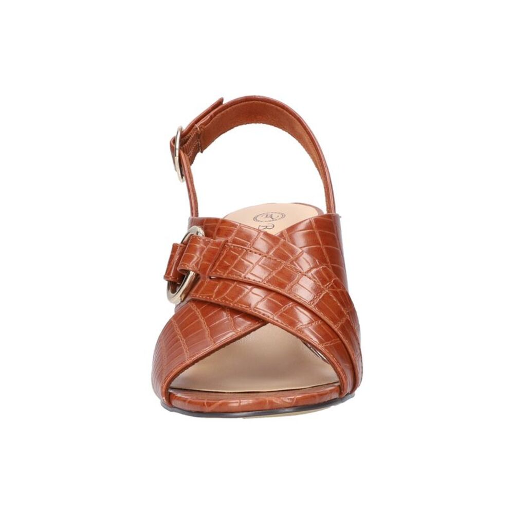 BELLA VITA Womens Brown Crocodile Bexley Round Toe Slingback Sandal 7.5 W